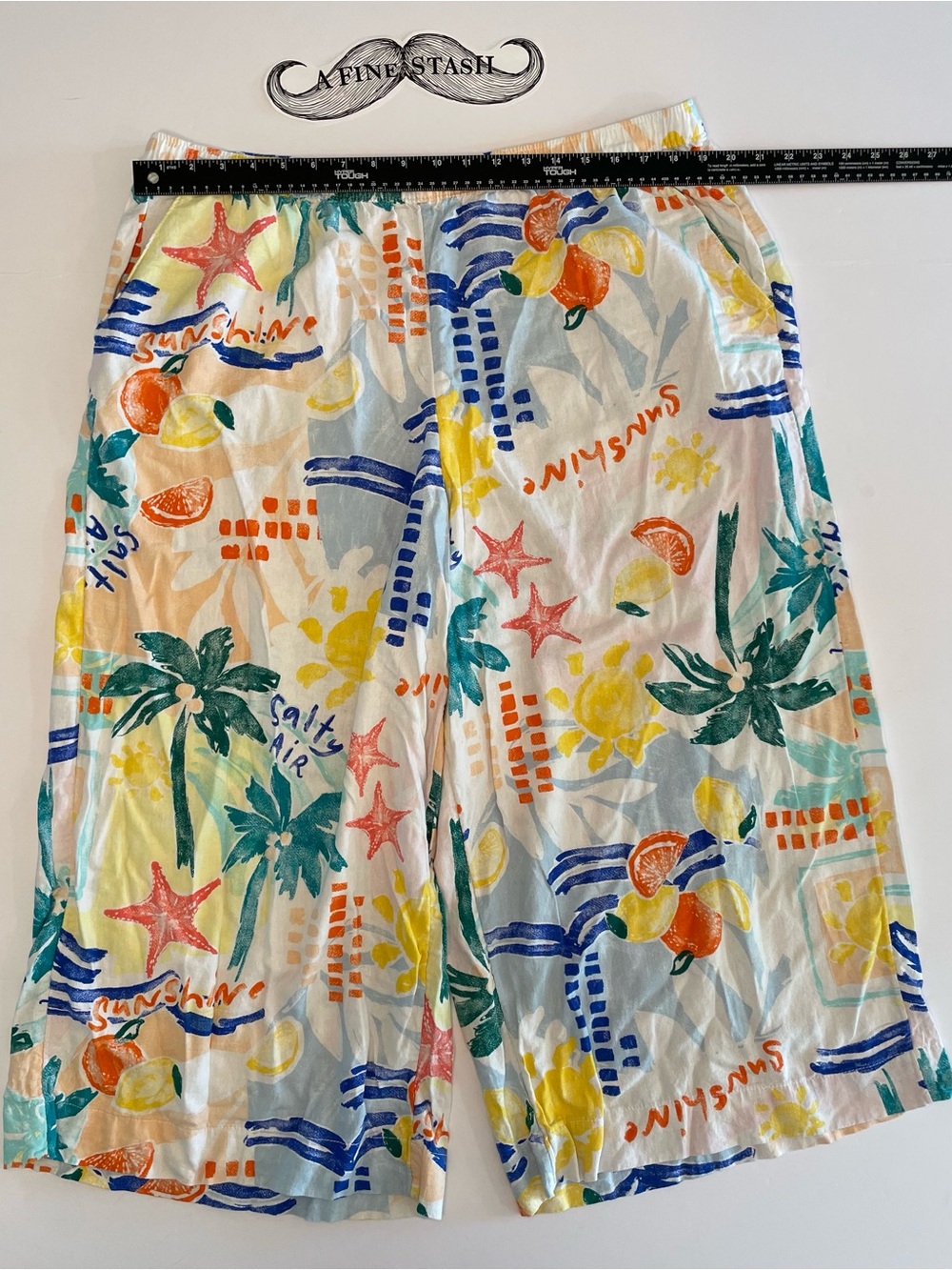 Sonoma Wide Leg Pants - White Multicolor Tropical Print